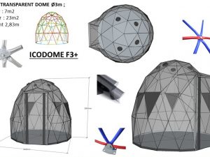 7m2 TRANSPARENTNY Ø3m ICO F3 H2,8
